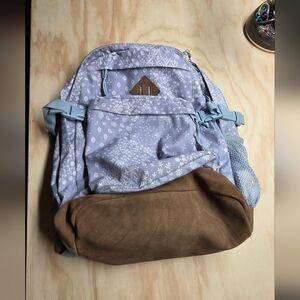 Jansport Floral Backpack - Light Blue and Brown